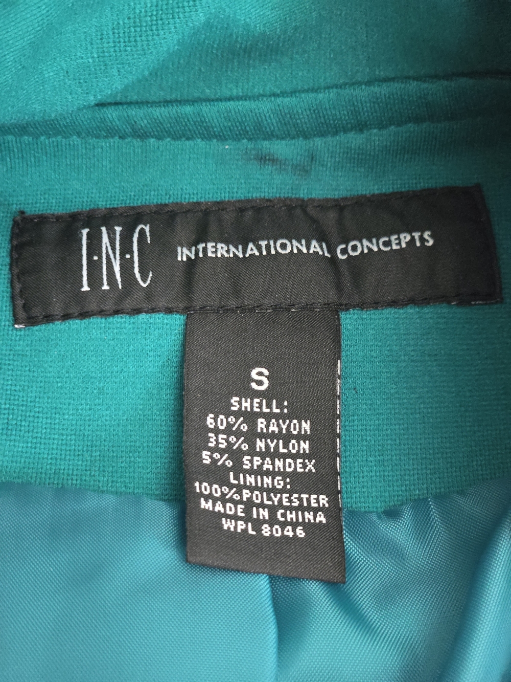 INC International Concepts Teal Ruffle-Trim Jacket - Picture 5 of 6